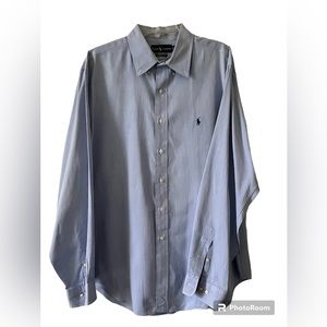 Ralph Lauren Men's Button Down Oxford‎ Shirt Light Blue Classic Fit Size XL 17.5